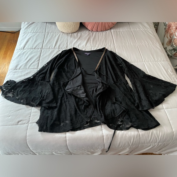 Roaman's Black Lace Blouse | 16 - Picture 2 of 12